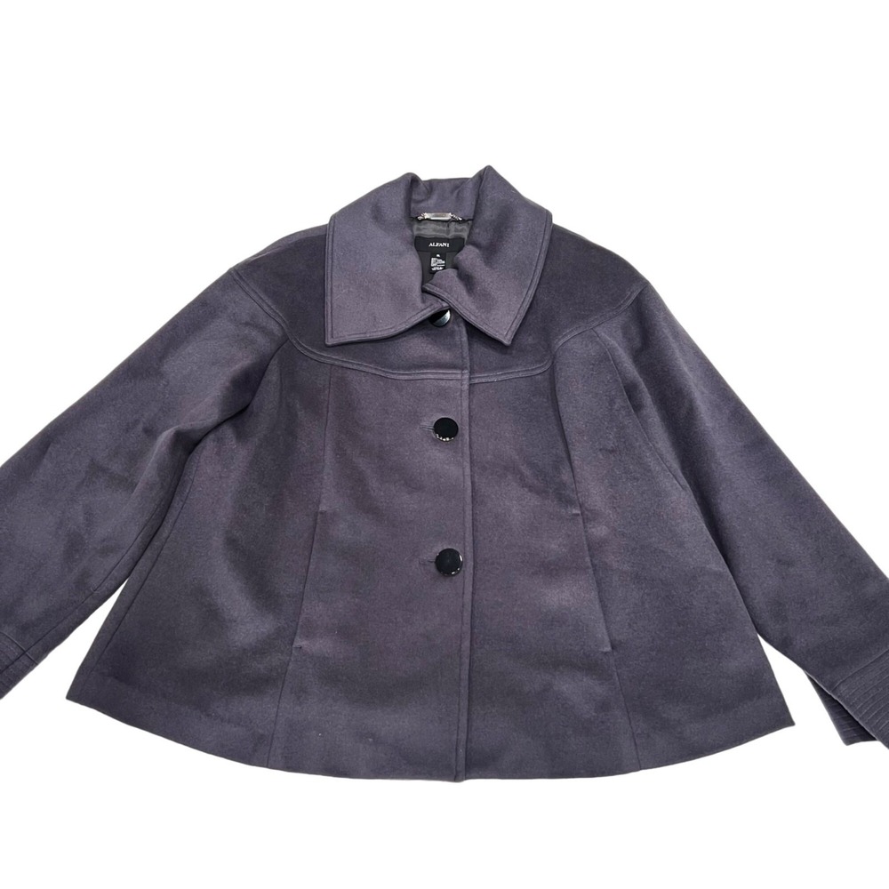 Alfani Womens Wool‎ Peacoat Jacket Coat XL Gray Classic Winter Office Career